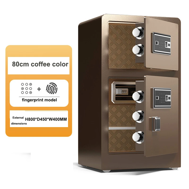 custom.Home 80cm Password Model Safe Box with and Electronic Digital Lock Black/Coffee All  Steel  Safe Box