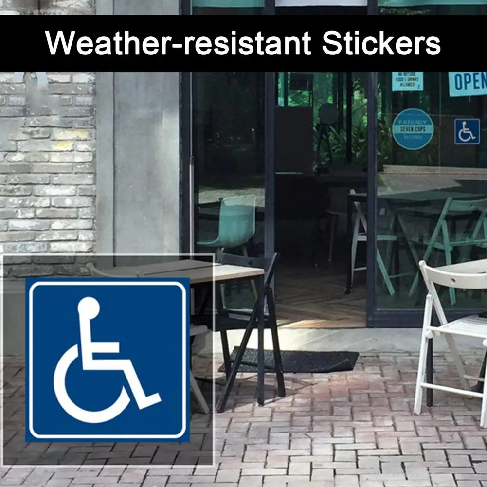 4 Sheets Disability Stickers Waterproof Scratch Resistant Clear Content UV Resistant Disabled Wheelchair Sign Stickers