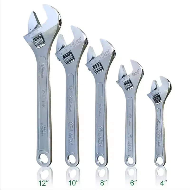 

LAOA Рухомой ключ с большим отверстием, закаленный, нескользящий, регулируемый аппаратный инструмент, многофункциональный износостойкий ремонтный ключ