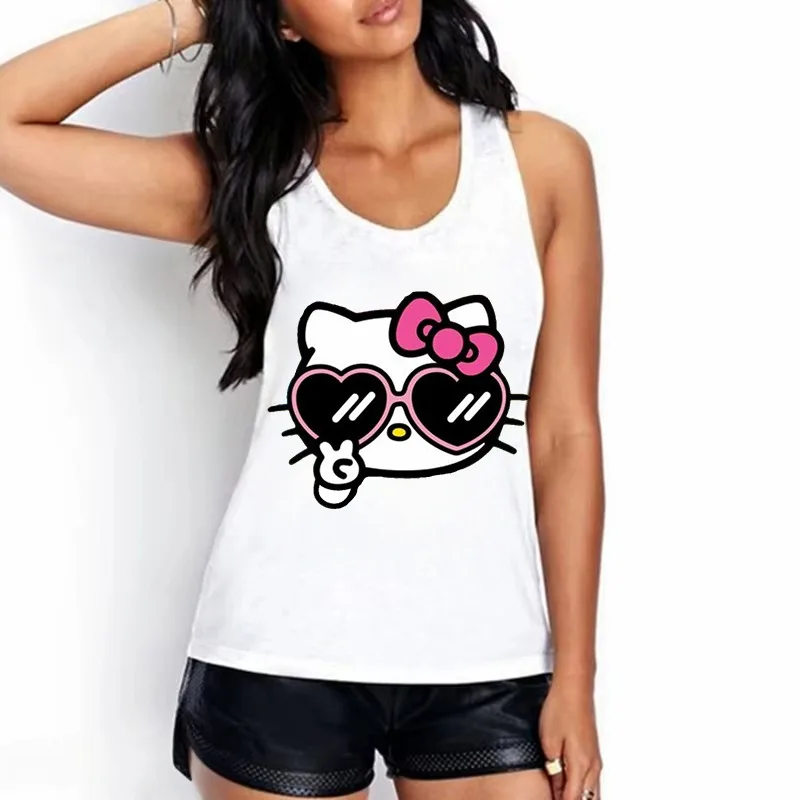 

2025 Hexagonal Dinosaur Axolotl Cute Printed Vest Suitable for All Seasons Home Wear Shopping Wear Sleeveless Tight Top