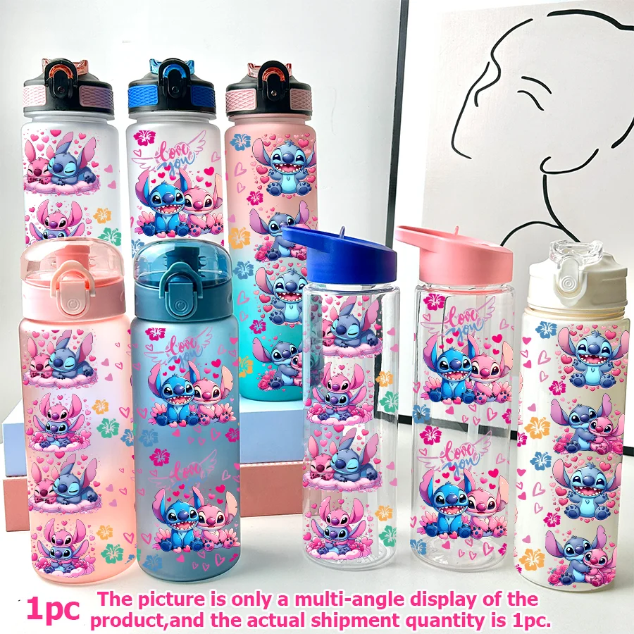 1Pc Disney, Stitch, Angel Gedrukt 23-32oz Multi-plastic Waterfles Draagbare Sport Water Cup Verjaardagscadeau
