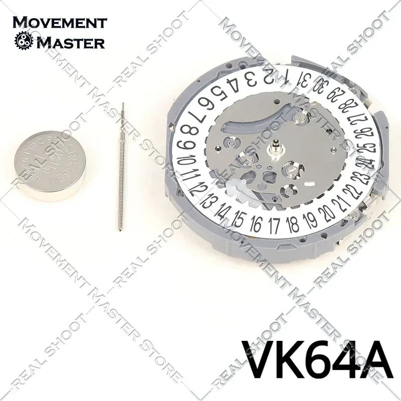 Original Japanese Vk64 Movement Vk64a Quartz Movement 5Hands Date At 6:00 3/9 Small Seconds  Watch Movement Accessories