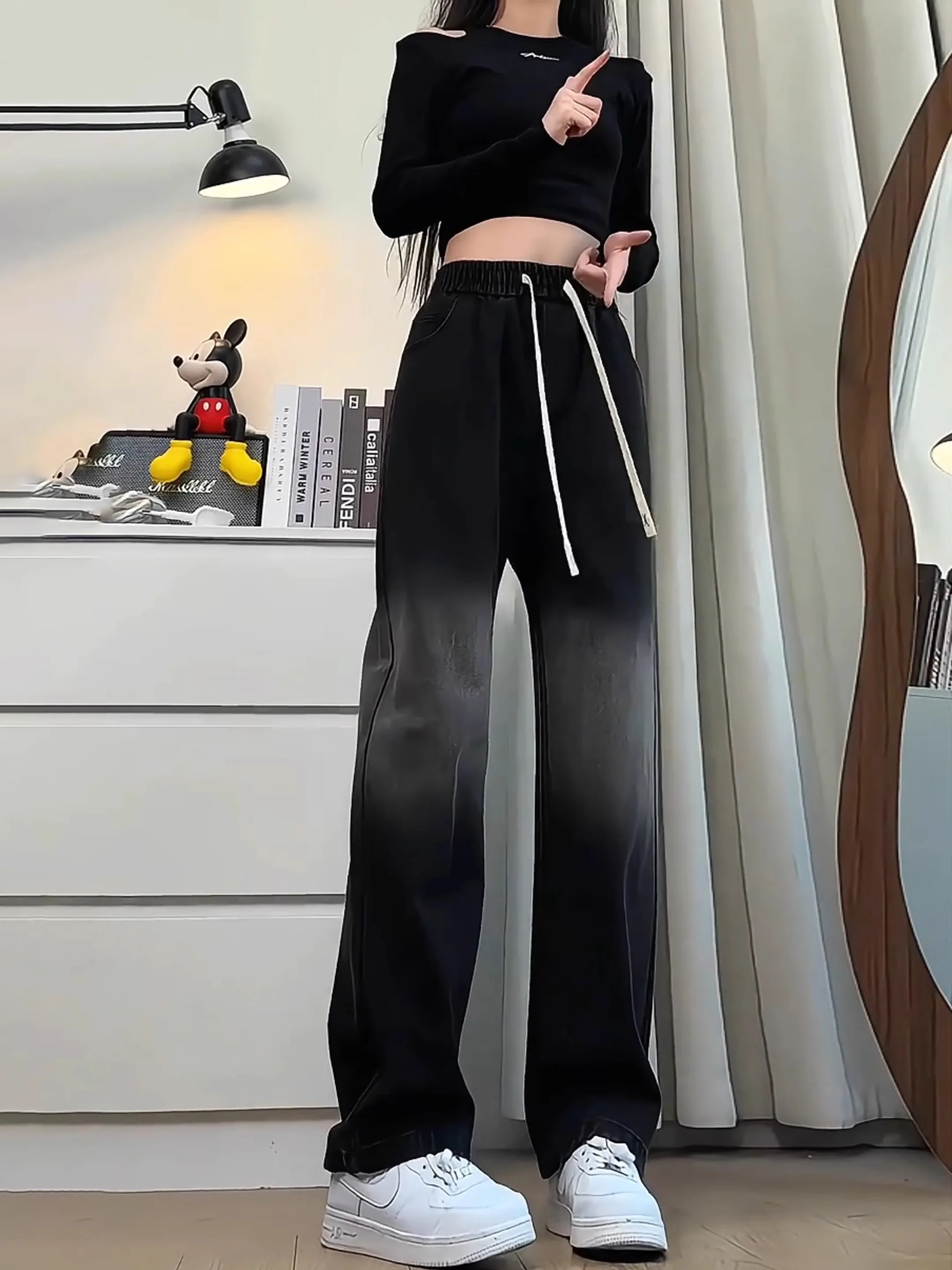 

Мужские джинсы Cleanfit с высокой талией, прямые, из денима, повседневные, весенние, в американском стиле, свободные, расклешенные брюки