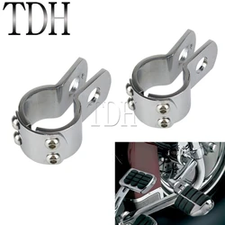 Motorcycle Footpeg Clamp 28mm 32mm 38mm Highway Engine Guards Foot Pegs Mount Chrome for Harley Softail Fat Bob XL Dyna Honda