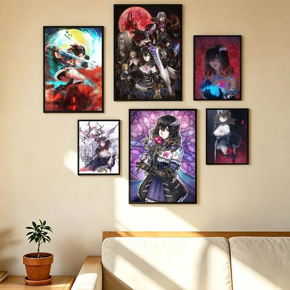 Game B-Bloodstained Poster High Quality Dorm Living Room Aesthetic Wall Decoration Painting Stickers Gift