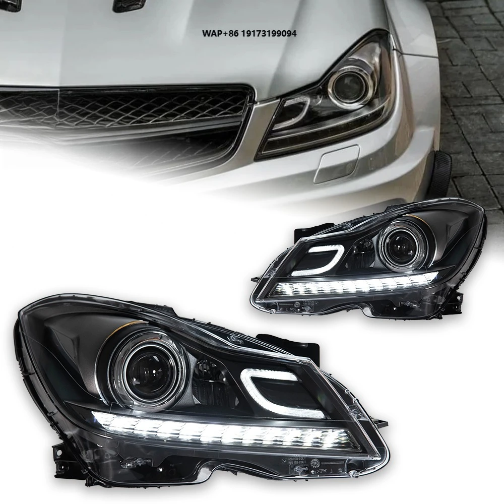 

Head Lamp for Benz W204 LED Headlight 2011-2013 Headlights c200 c260 c300 DRL Turn Signal High Beam Angel Eye Projector Lens