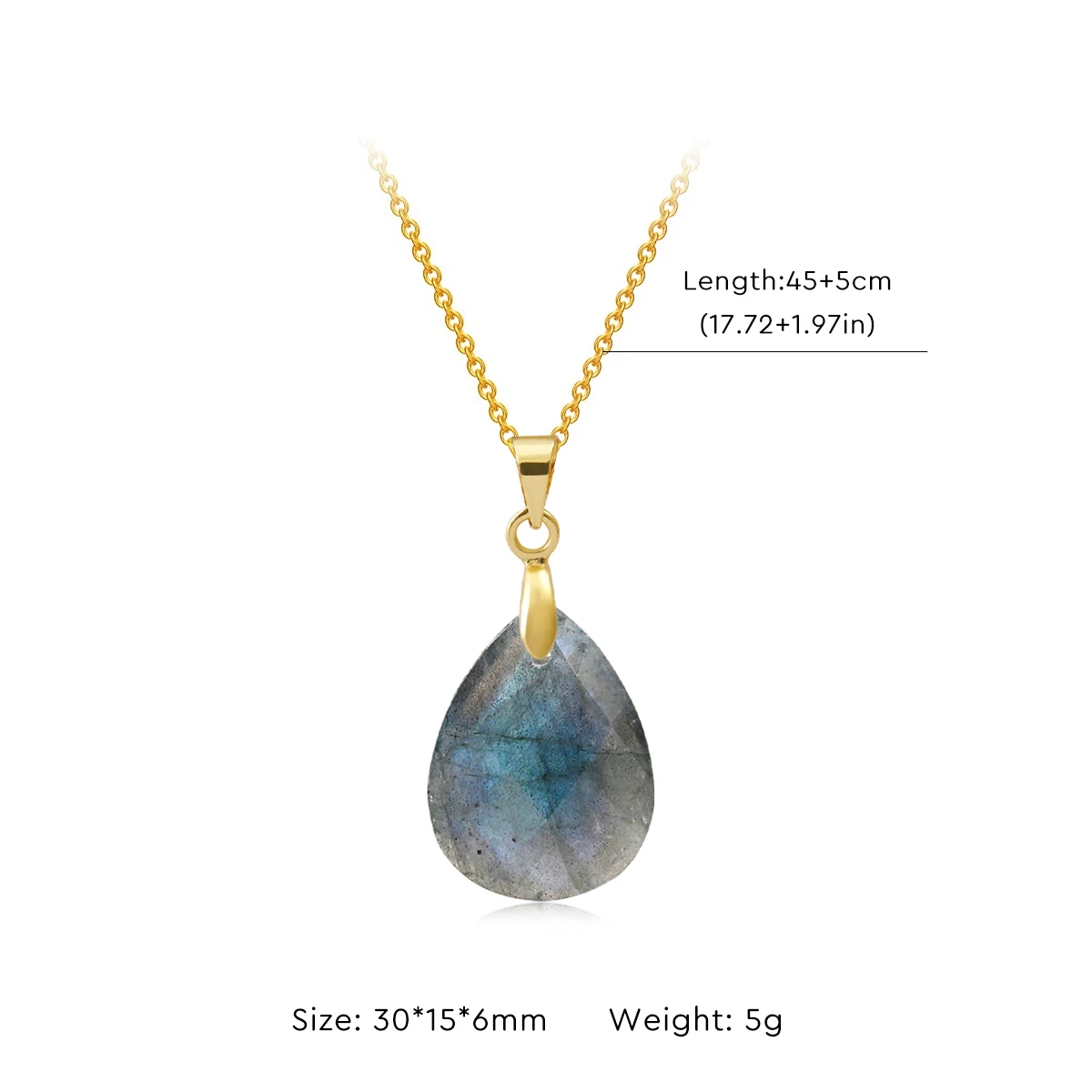High-end-Licht Luxus Natürlichen Labradorit Anhänger Halskette Unregelmäßige Form Geschenk Weibliche Freunde Abend Partys Reise Schmuck – Detail 18