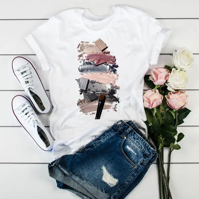 G18   Summer Printed T-Shirt Casual Cotton Tops Tshirt Women Graphic T Shirt Valentine Look Outfit Clot