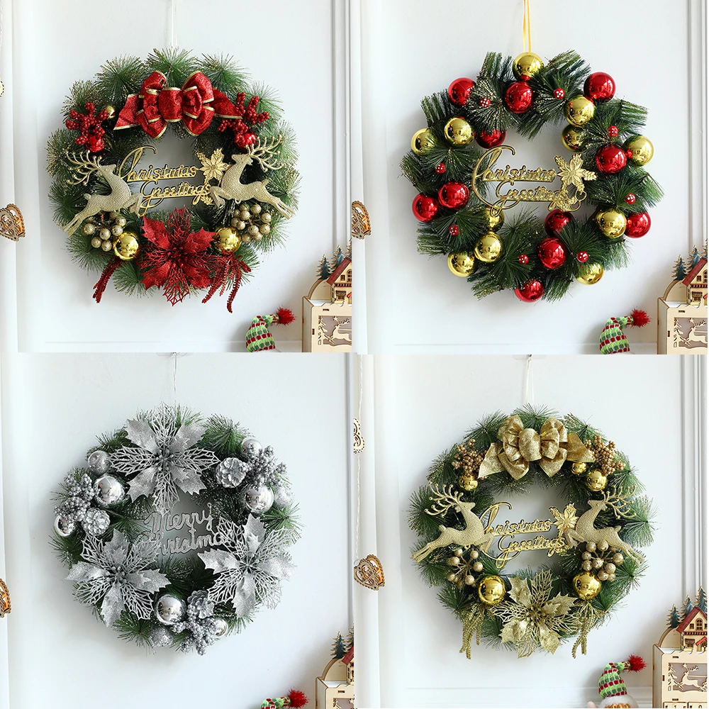 Christmas Wreaths Door Hanging Rattan Venue Layout Christmas Decorations Garland For Home Party Decor 2023 New Year Noel Navidad