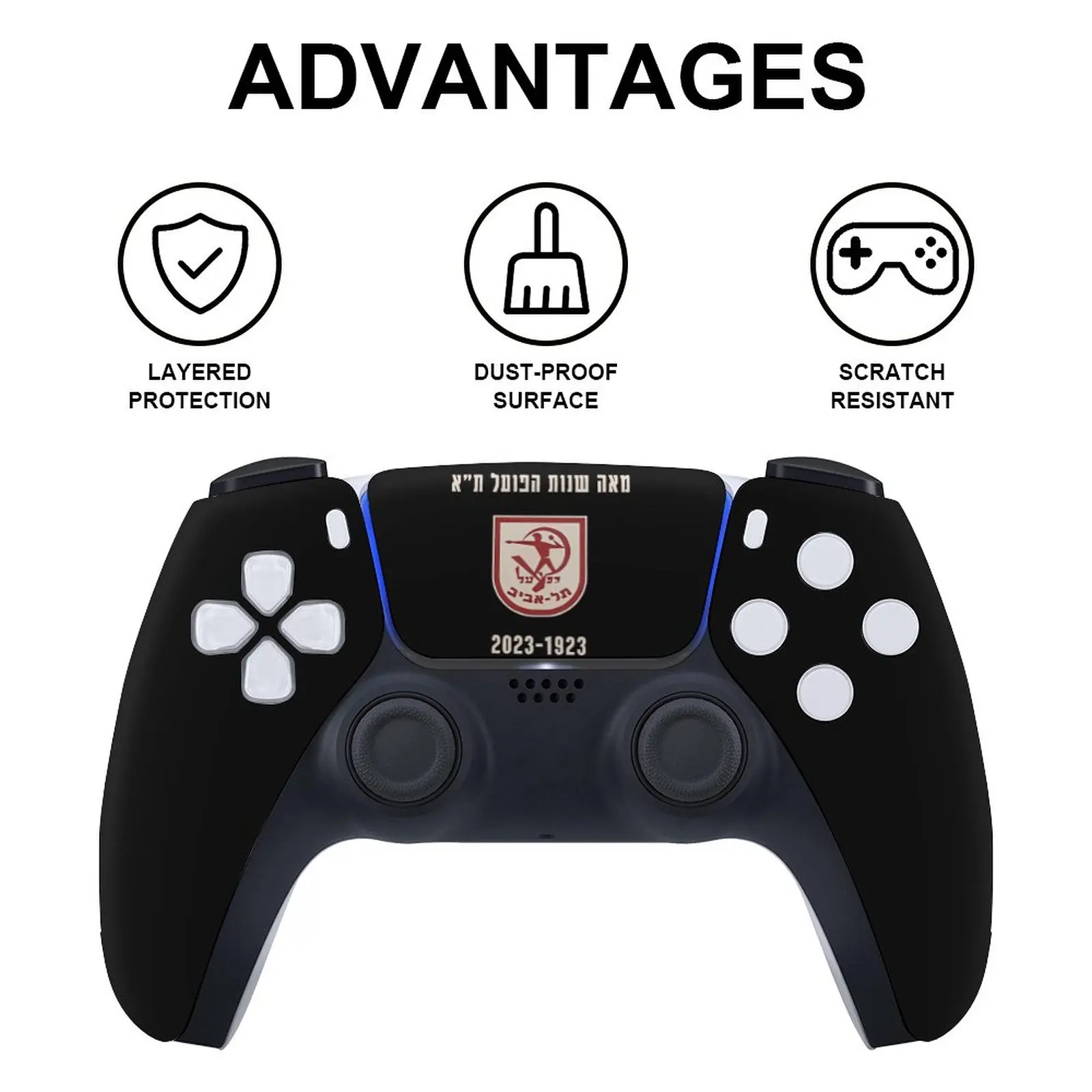 Hapoel Tel Aviv For PS5 Game Controller Protective Decal Skin For PS5 Accessory Sticker Case