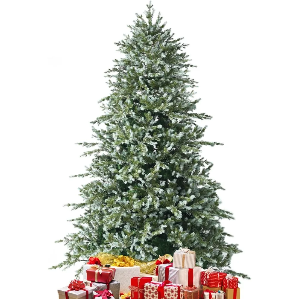 

Искусственная рождественская елка, вечнозеленая рождественская елка высотой 8 футов с 1658 наконечниками для ветвей, складная металлическая подставка, зеленая