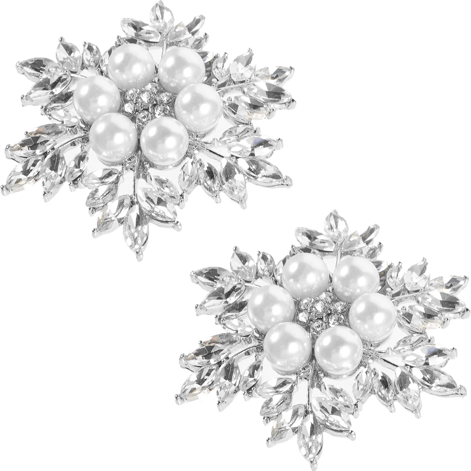 

2Pcs Bridal Shoe Clips Detachable Design Elegant Crystal Wedding Accessories Bridal Shoe Buckles Flower Shape Shoes Clip