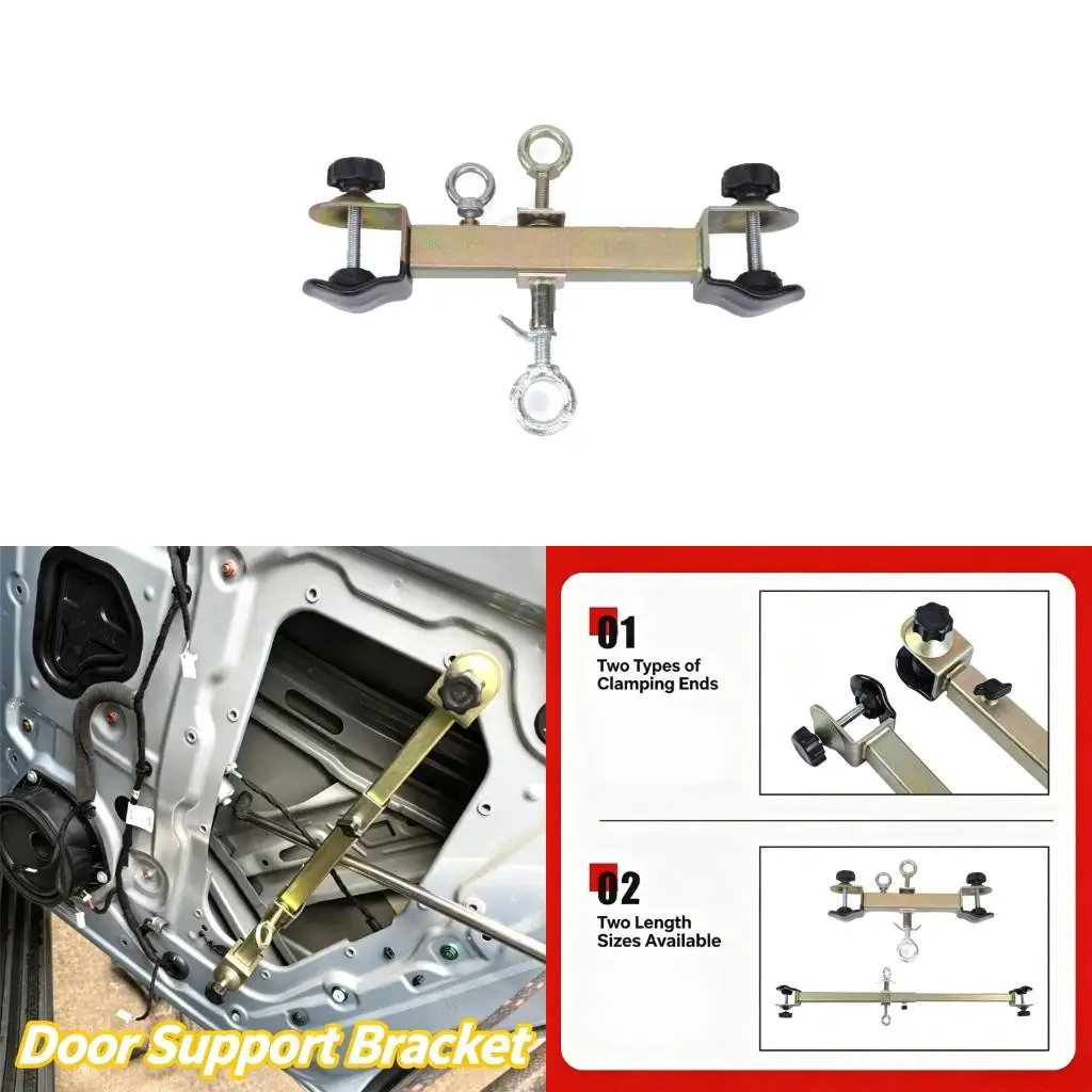  Manual Car Door Repair Support Tool, Steel Positioning Aid with Threaded Contact Hardware and Pull Handle Assembly