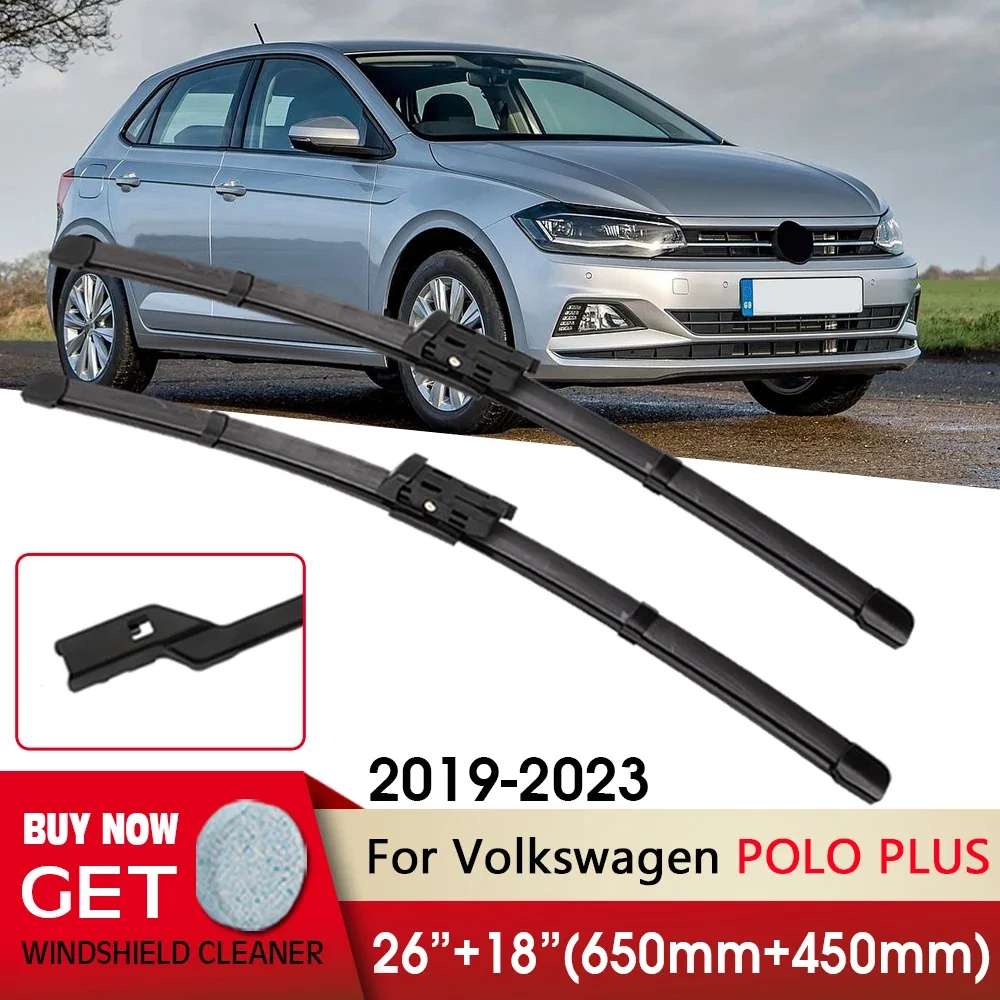 

Car Wiper Front wiper Blade 26"+18" For Volkswagen POLO PLUS 2019-2023 Fit push button Front Windscreen Wipers Auto Accessories