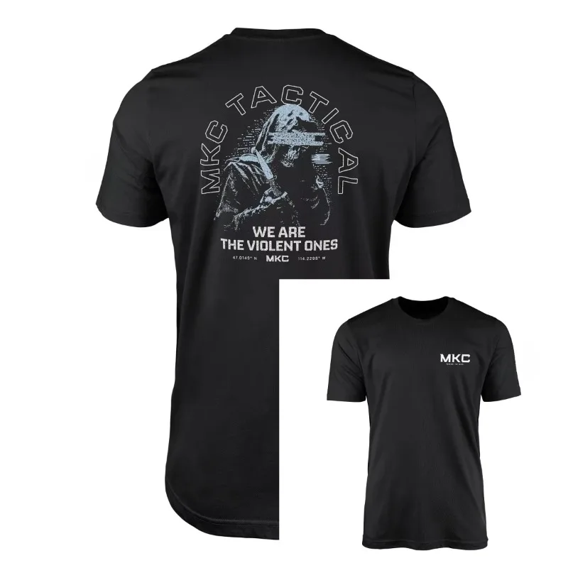 

2026 Men's Military Style Tactical Print T-shirt for Men Tough Style Loose Retro Pure Cotton Round-neck Short-sleeved Top Trendy