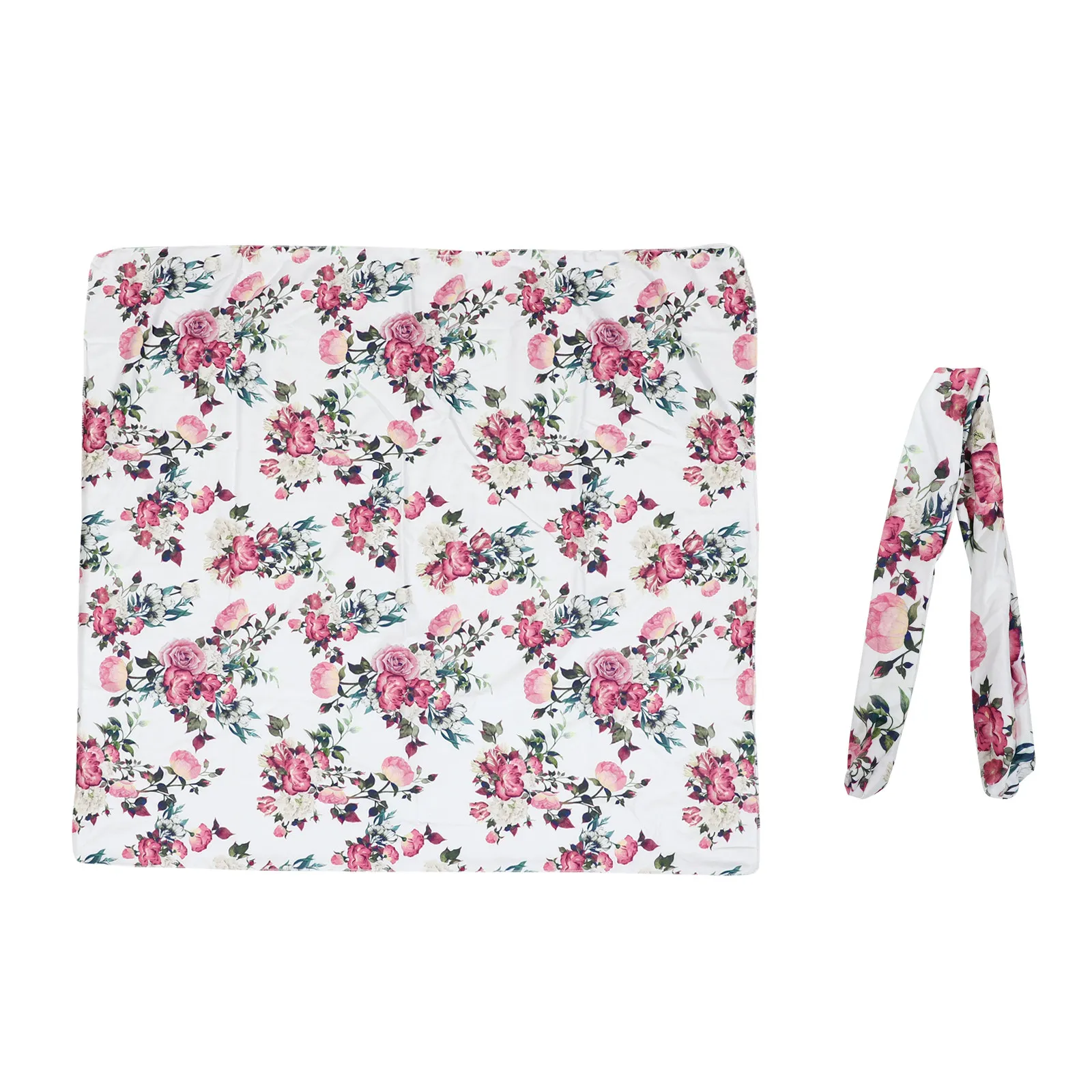 

Пеленка-кокон для младенцев, набор из 2 предметов: одеяло и тюрбан с цветочным принтом, стильный подарок, аксессуар для фотосессии новорожденных