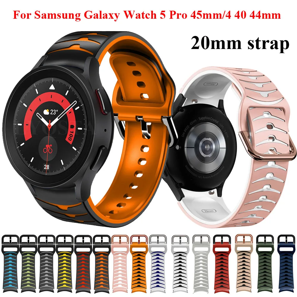 حزام سيليكون لساعة سامسونج 5/برو/4 44 42 سوار ساعة ذكية ساعة مجرة رياضية 7 6 5 4
