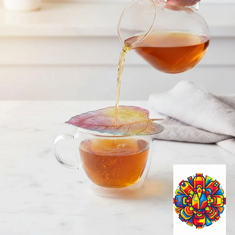 Bodhi Leaf Shape Stainless Steel Tea Strainer Hollow Out Dishwasher Safe Tea Infuser for Office Kung Fu Tea