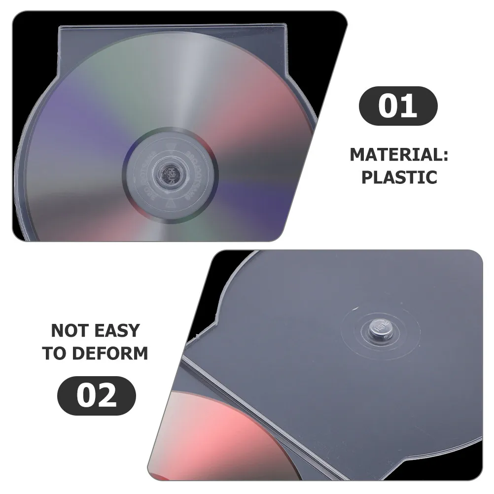 50Pcs Transparent Cd Box Plastic Cd Storage Case for Organizing Disc Collections Resilient Non Deformable Clear Dvd Holder