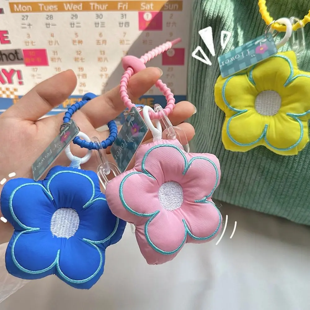 Fabric Flower Fabric Flower Keychain Key Chain Jewelry Stuffed Sunflower Pendant Lanyard Soft Fabric Flower Bag Pendant