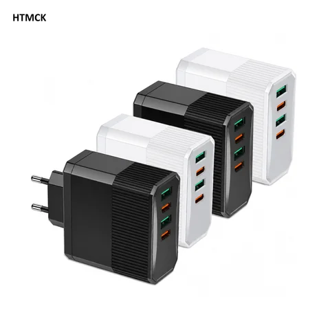 HTMCK Total 100W USB Charger Fast Charging 6 Ports Quick Charge 3.0 Travel Charger For iPhone Samsung Huawei Phone Charger