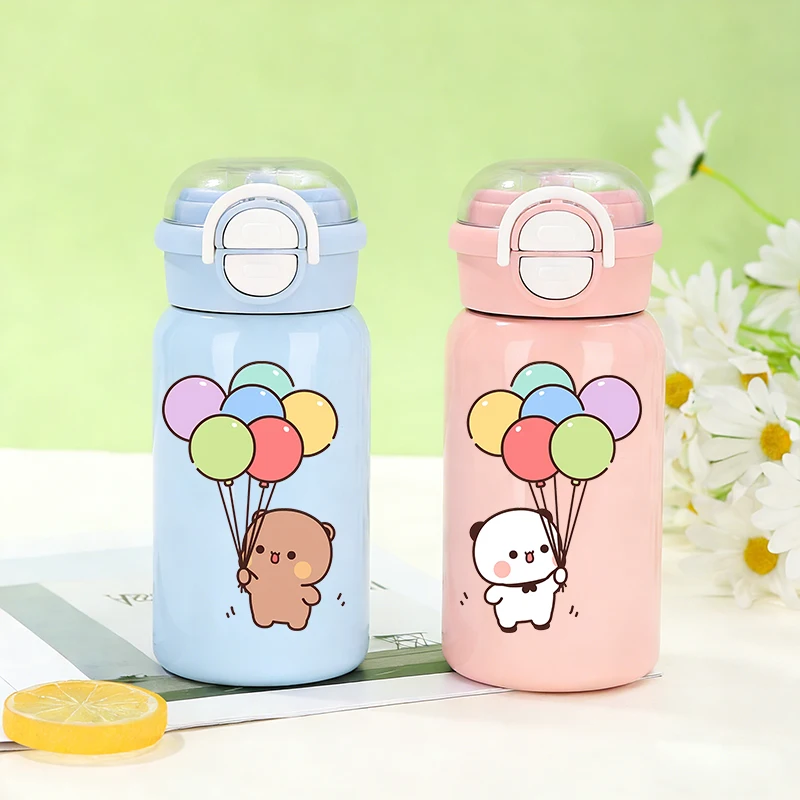 500ML Bubu Dudu Thermos Cup Yier Bear Panda Water Cups Kid 316 Stainless Steel Insulated Cup Girl Boy Straw Drinking Bottle Gift view 2