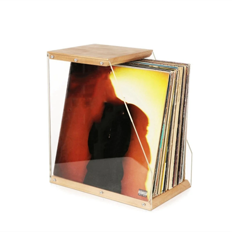 Держатель для хранения пластинок, стеллаж для выставки товаров из цельного дерева, вмещает 40+ альбомов, настольный органайзер, подставка для книг, файлов Magzines