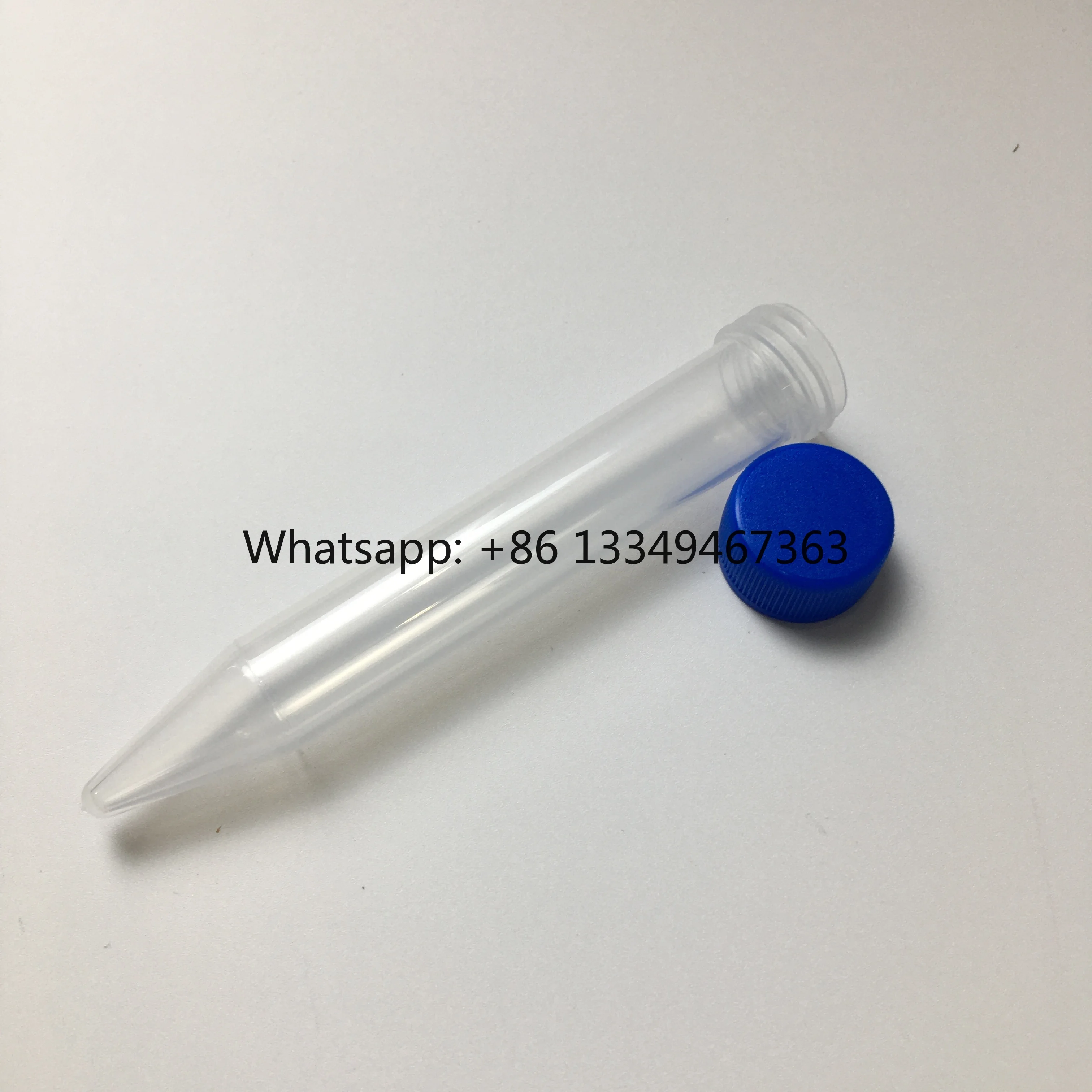 10ml PP Centrifuge Tube with Blue Screw Cap, Clear Graduated Lab Sampling Tube  Non-Pyrogenic for Research  Clinical Use