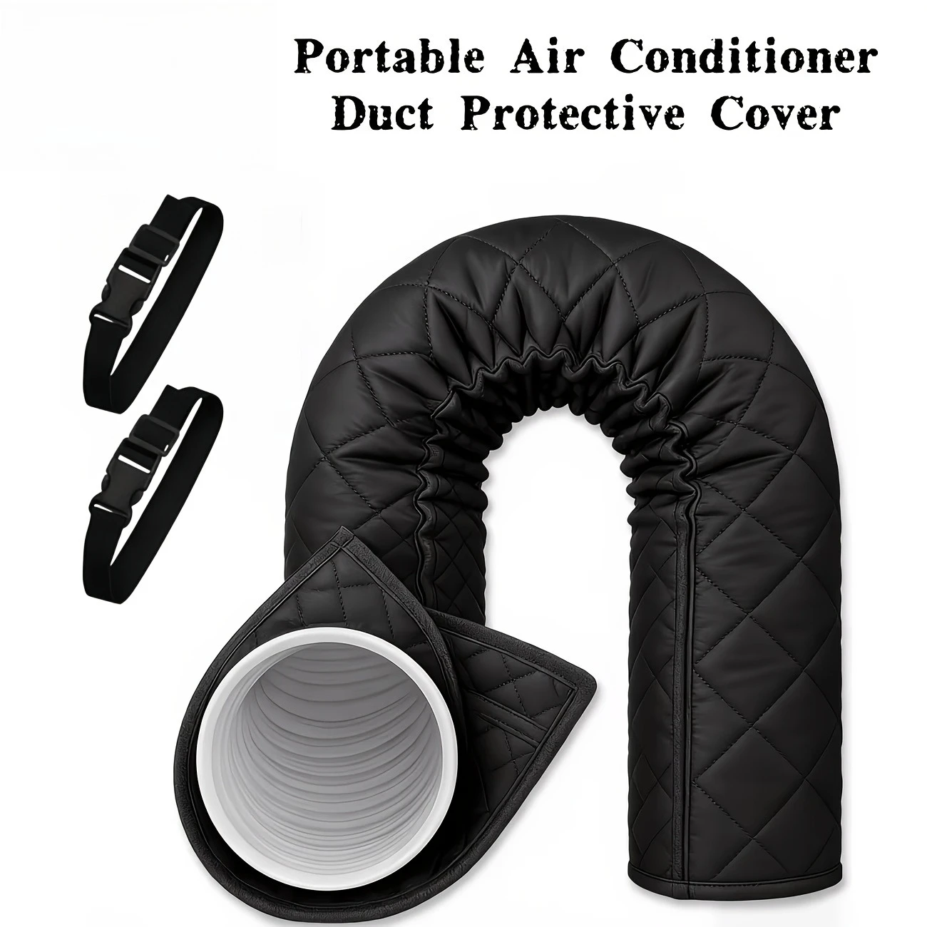 Portable Duct Cover, Insulated Sleeve for 5-6 Inch Exhaust Pipes, Adjustable Fit, Easy to Install and Remove, Hose Protector