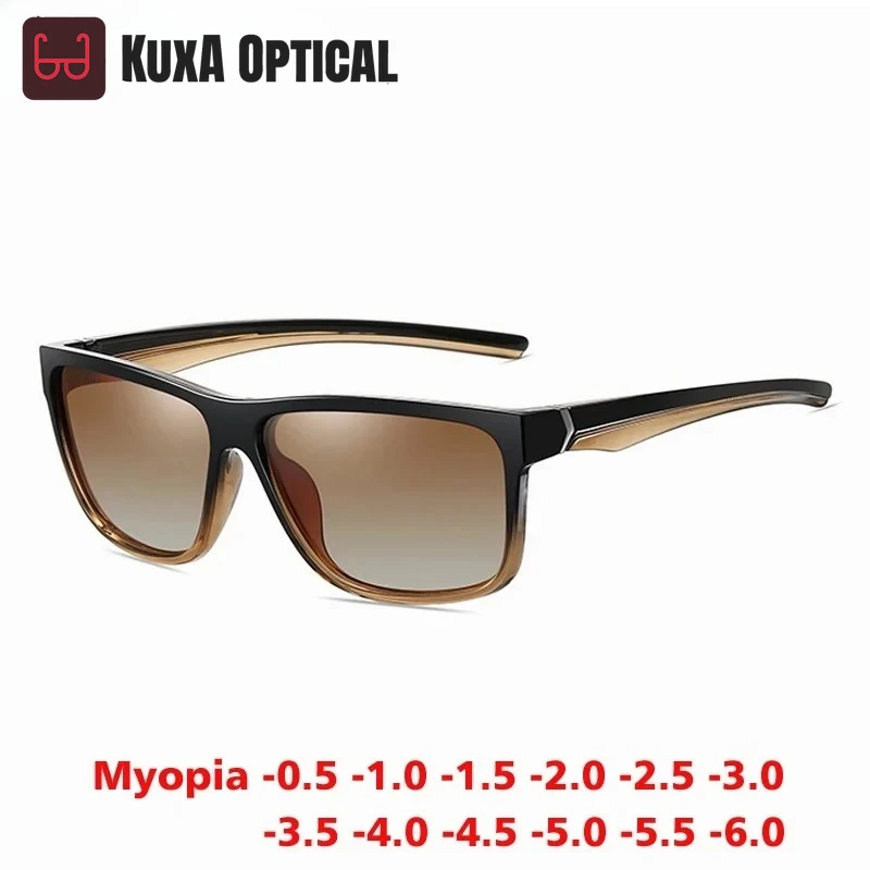 

Xuka Square мужские солнцезащитные очки для близорукости поляризационные модные очки для вождения по рецепту очки по индивидуальному заказу от -0,50 до -6,0