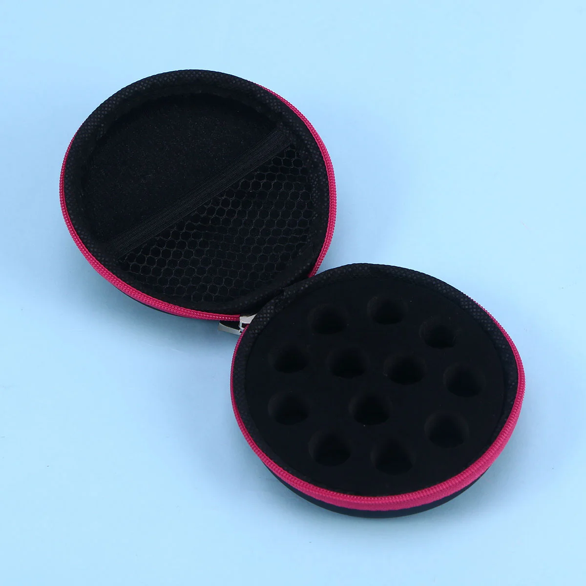 Sac de rangement rond Faux Portable à 12 grilles, pour huiles essentielles, étui de transport antichoc, accessoires de voyage, usage domestique