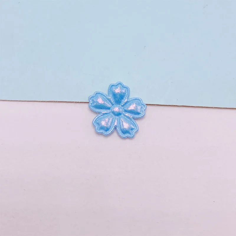 100 Stücke 1,35 CM PU Kleine Blume Gepolsterte Applikationen Für DIY Kinder Haarspange Zubehör Kleidungsstück Dekor Patches – Detail 9