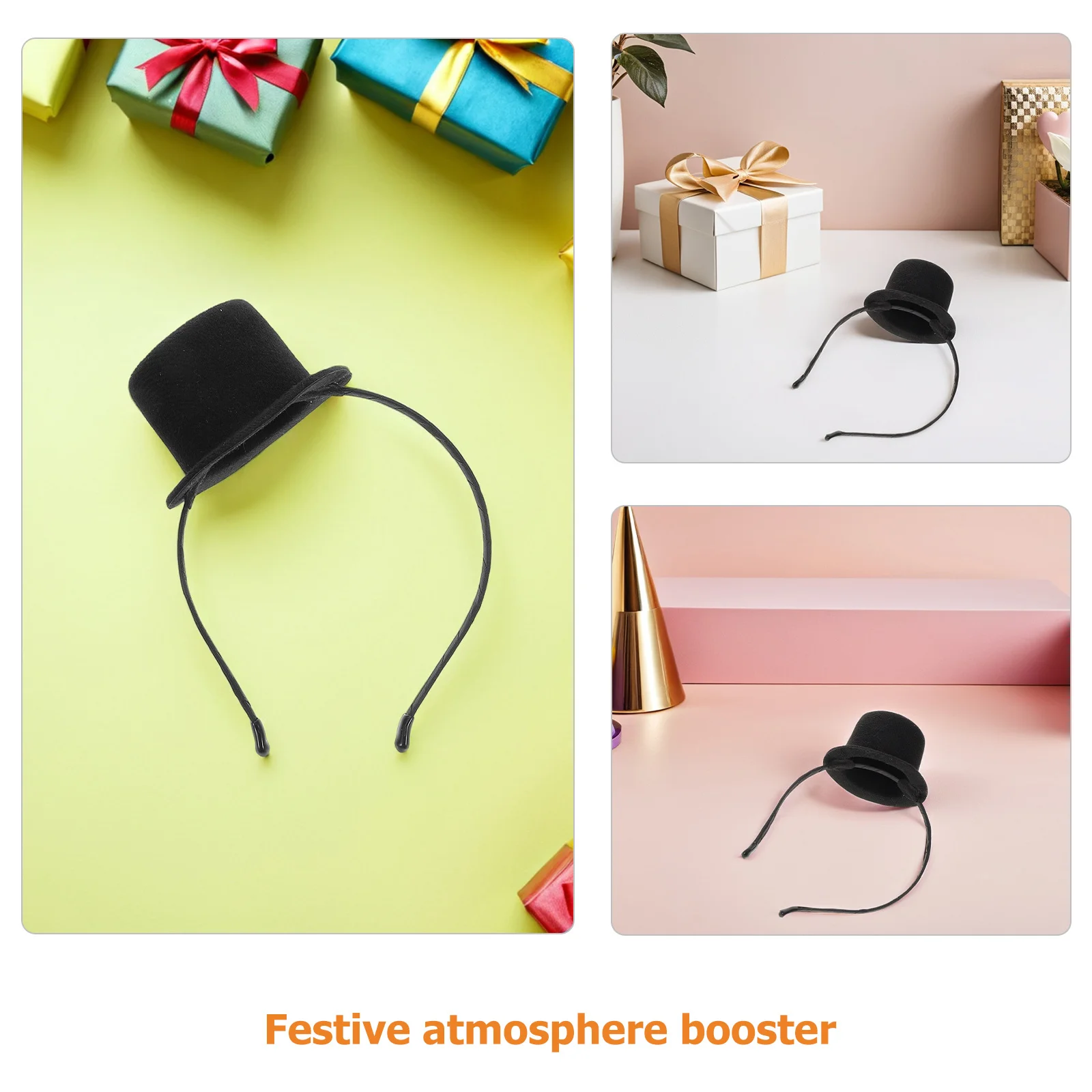 2 uds Mini sombrero de copa diadema estilo bombín diadema de fiesta para eventos temáticos Halloween Cosplay pelo de fiesta de cumpleaños victoriano