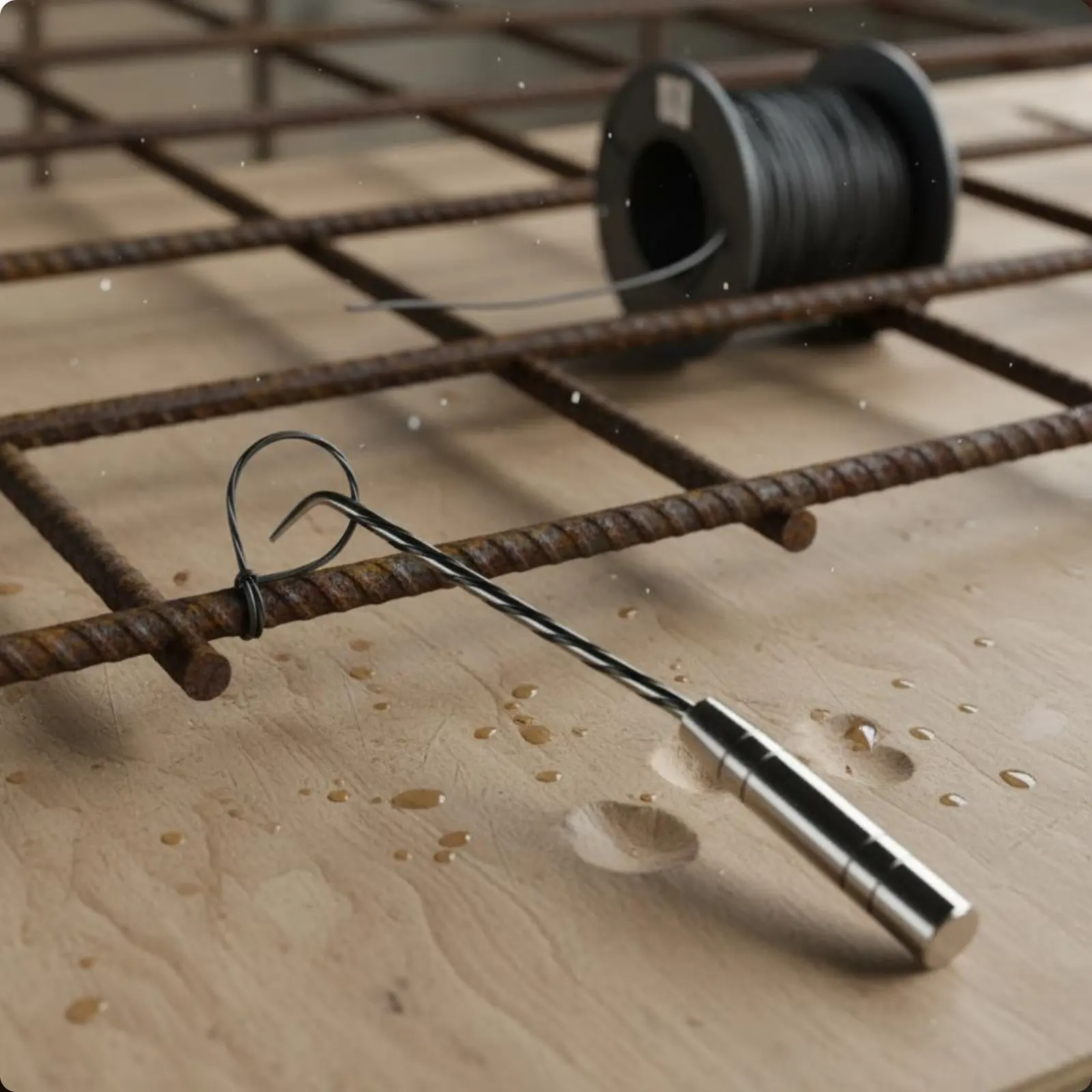 

4 Pieces Rebar Tie Hook Long-Lasting Steel Bar Tying Hook for Construction Workers, Building Work