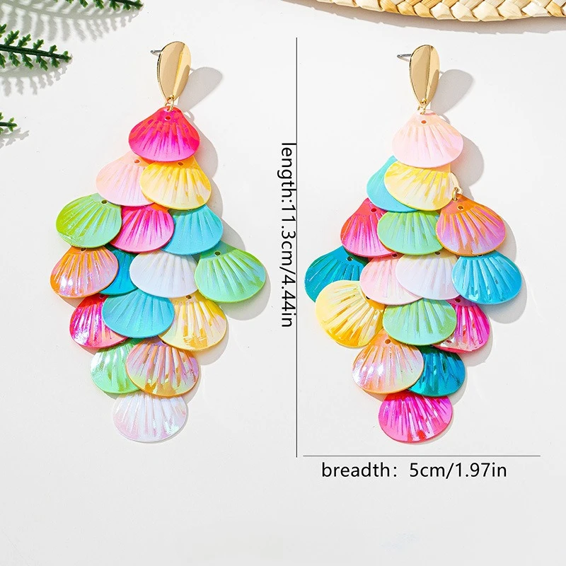 الملونة شرابة قذيفة الدمعة قرط الاذن المرصع النساء الفتيات هدايا مجوهرات الأزياء اكسسوارات رائجة البيع هدية حفلة 2025 نمط جديد #2