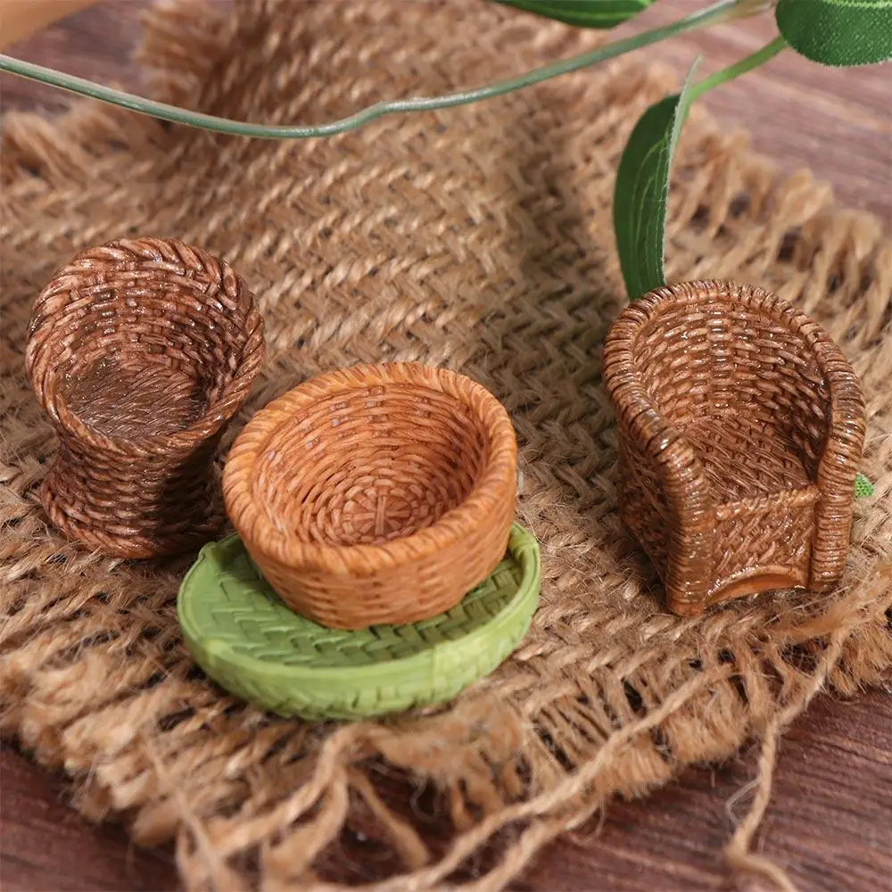 

Home Decoration Simulation Simulation Bamboo Basket Chair Dustpan Dollhouse Miniature 1/12 Model Furniture Decoration Ornaments
