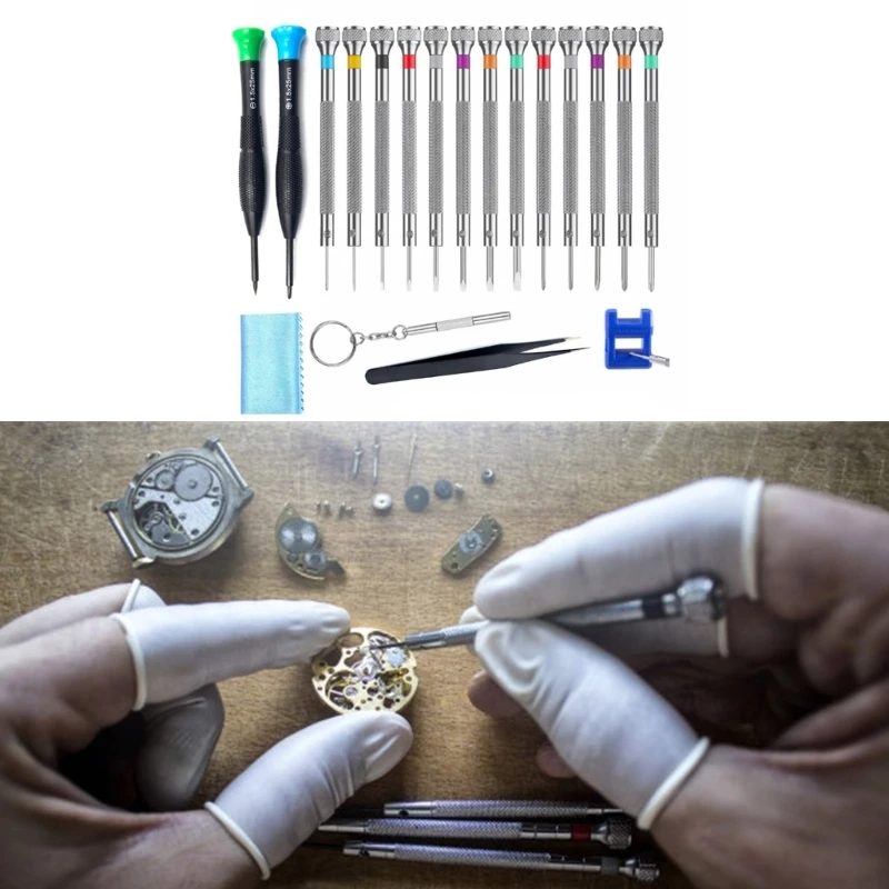 652B Comprehensive Precisions Screwdriver Collection For Watches And Eyeglasses Repair Tasks