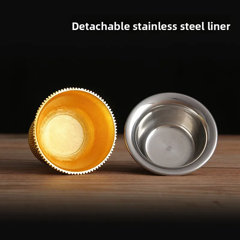 Jinghong Eight Treasures Buddha Front High Foot Water Cup Holy Water Purin Cup Wealth Protector Cup Offering Cup Seven...