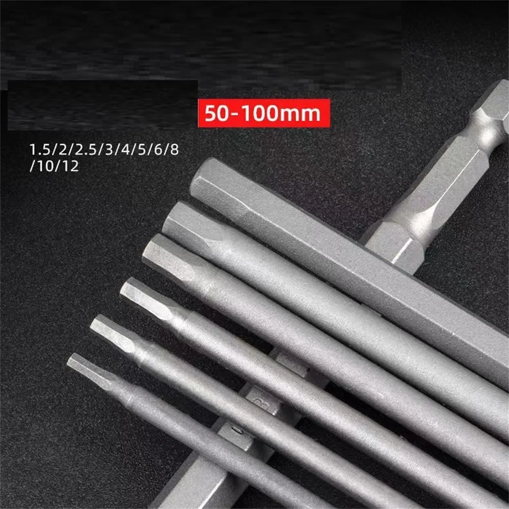 8Pcs 1/4inch Hex Shank Head Allen. Wrench Screwdriver Socket Bit Metric Magnetic Screwdriver Bits Set Power Tools Accessories