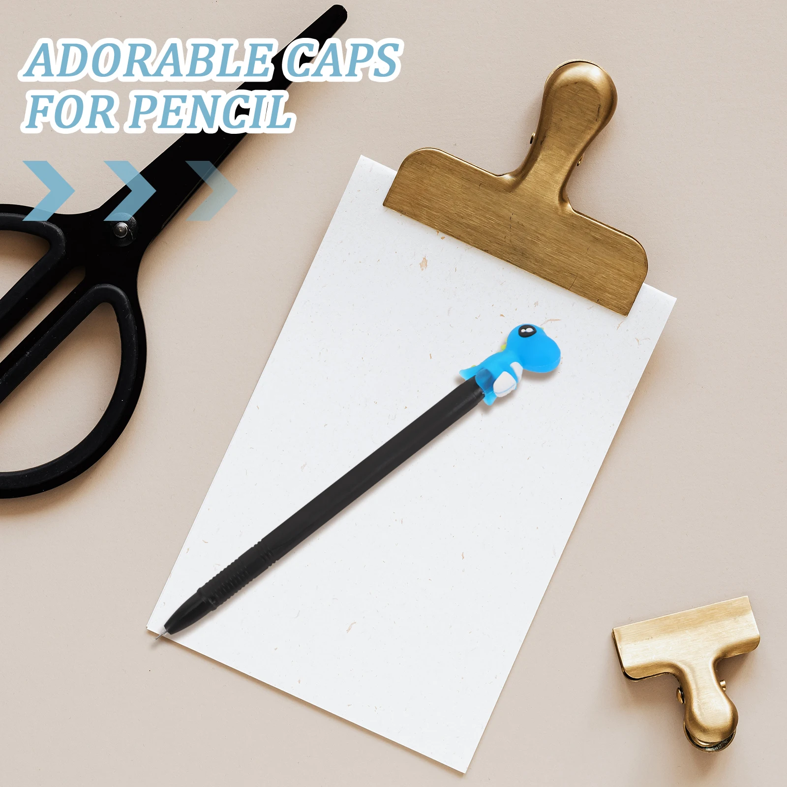 

12pcs Silicone Pencil Caps Flexible Protective Toppers Cute Decorative Hats for Teens School Supplies Gift