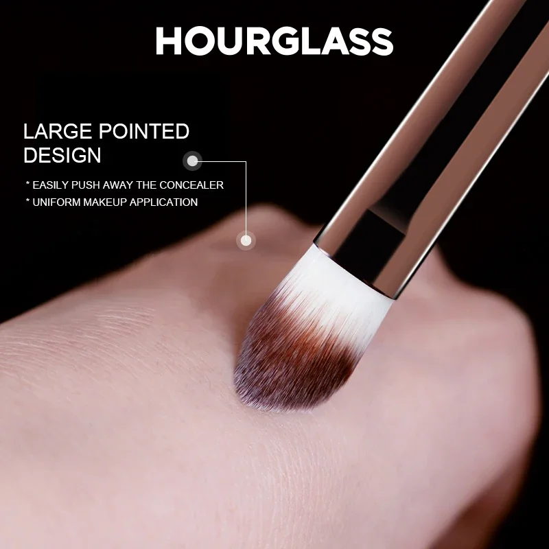 Hourglass-Pinceau de maquillage n ° 8, grande brosse anti-cernes, poils en fibre douce, couverture des défauts, design à la mode, brosse simple pour le visage