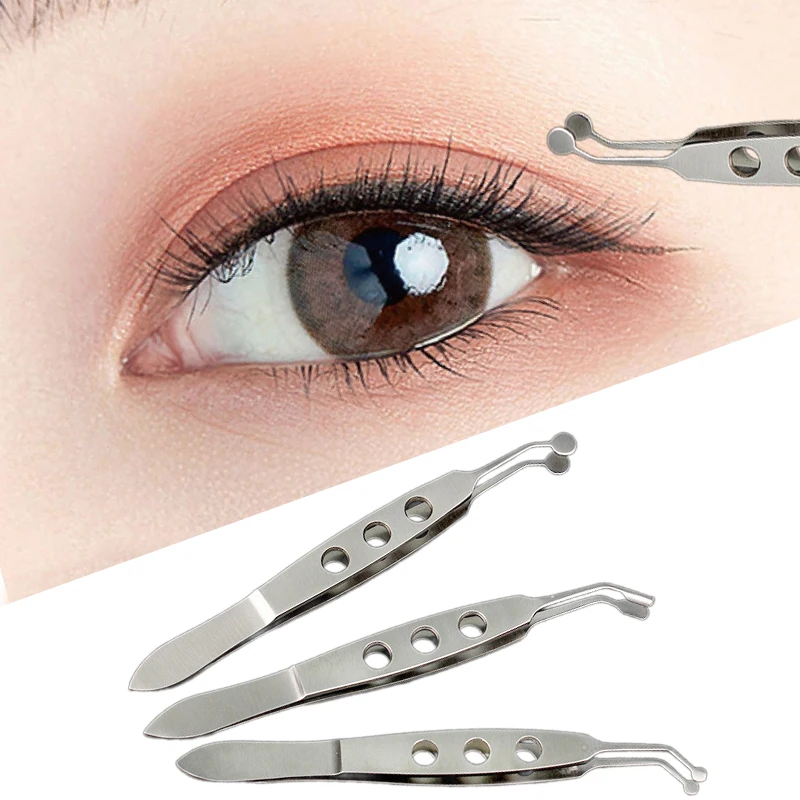 Eyelid Tweezers Meibomian Gland Forceps Women Clip Eyelash Compressor Stainless Steel Metal Expressor Extension Makeup Accurate view 4