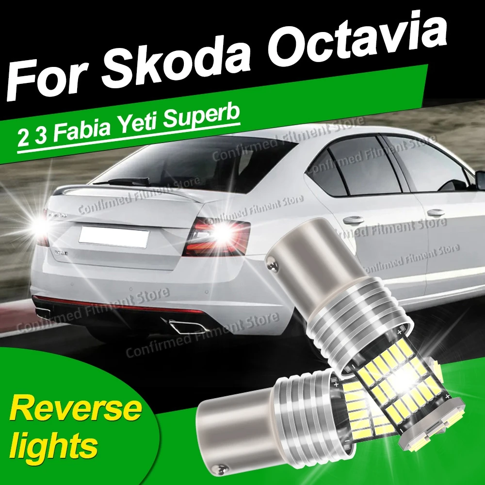8200LM Superhelle 1156 Canbus LED-Rückfahrleuchten Autolicht 6000K Weißer Chip für Skoda Octavia 2 3 Fabia Yeti Superb Plug & Play