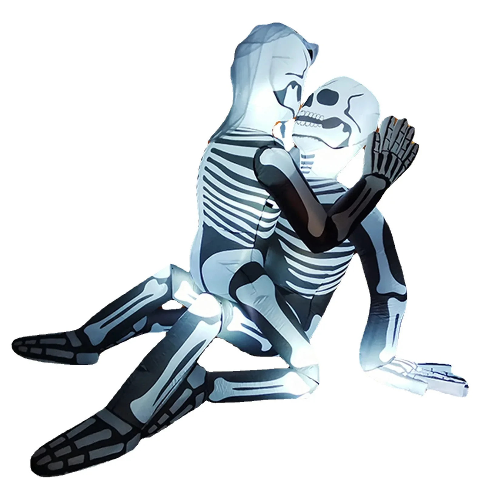 

Lover Embraces Skeleton Inflated Garment Goosh Halloween Inflatable Outdoor Ghost Couple Yard Decoration Built-in LED Lights