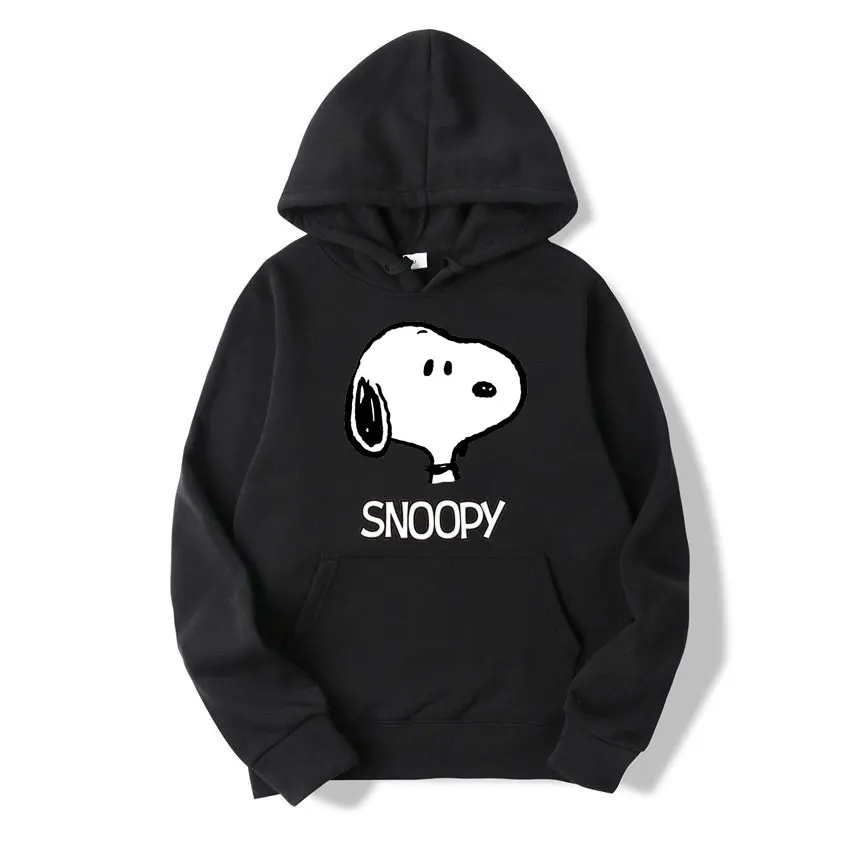 2024 New Snoopy Women Hoodie Tops Spring Autumn Casual Men Pullover Cartoon Anime Couple Oversized Sweatshirt Clothes