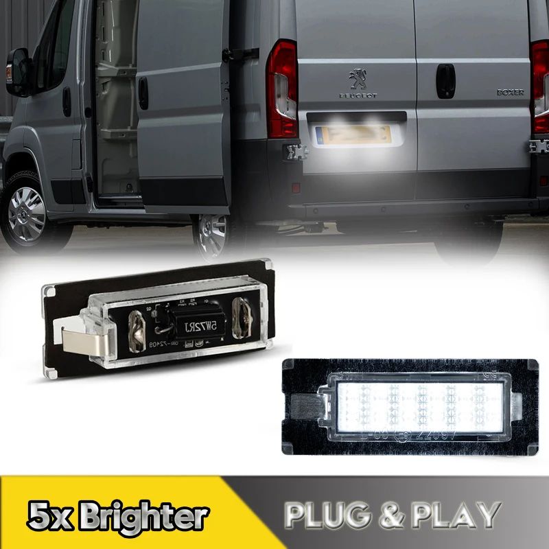 

2Pcs For Peugeot Boxer Citroen Jumper LED Number License Plate Light Lamps For Fiat Ducato Box Bus 2006-2020 Car Accessories