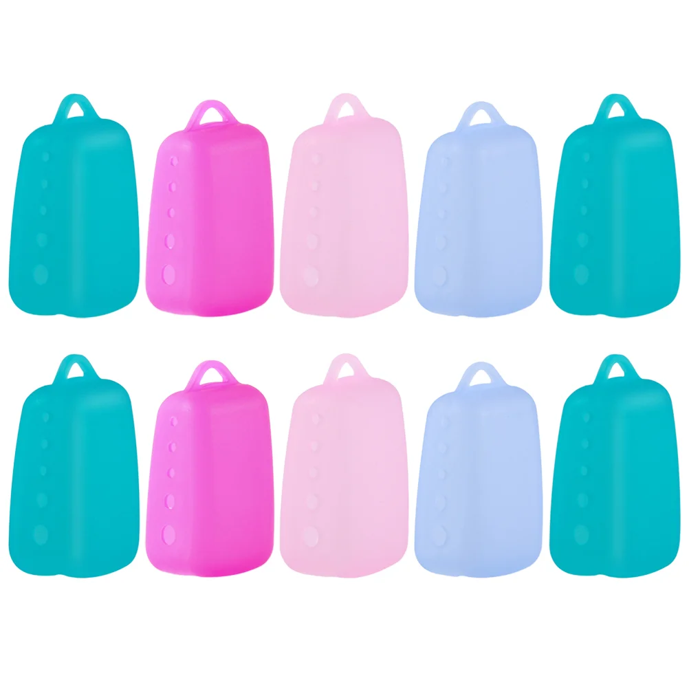 10 Pcs Toothbrush Covers Portable Travel Dustproof Silicone Cap Hollow Ventilated Compact Lightweight for Camping Outdoor