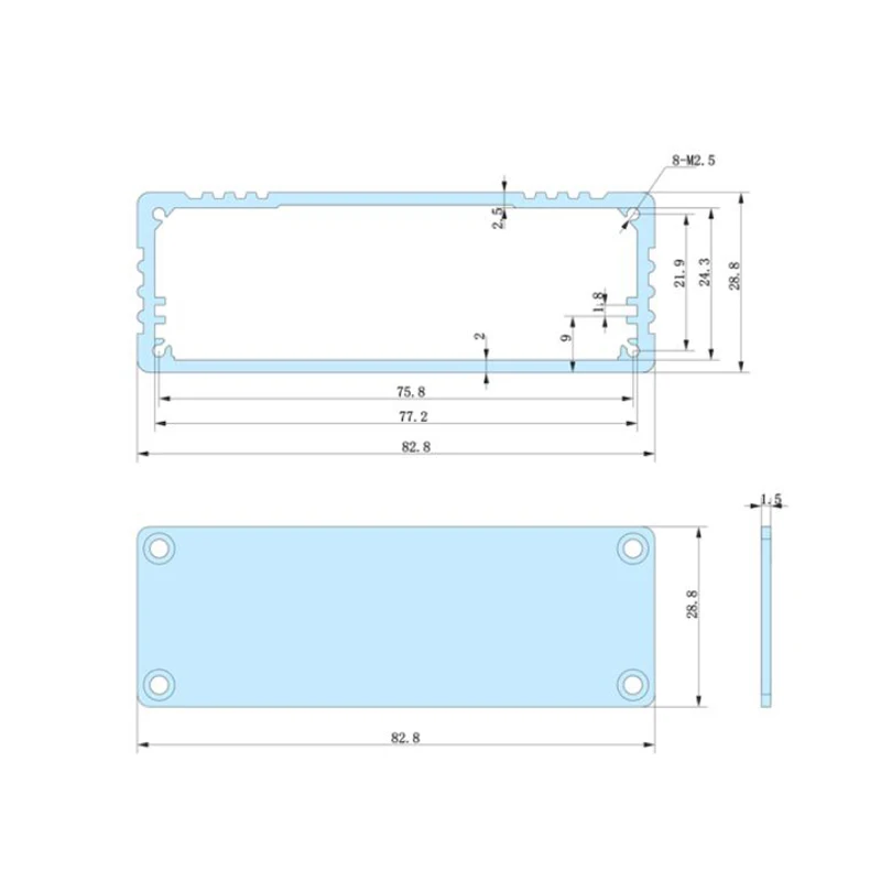 28.8x82.8x90mm NEW Aluminum Project Box Power Shell Case Extruded Enclosure DIY Aluminum Box