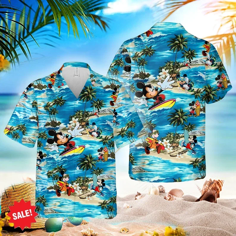 

Disney Mickey Mouse Hawaiian Shirt, Summer Beach Trip Family Hawaiian Shirt