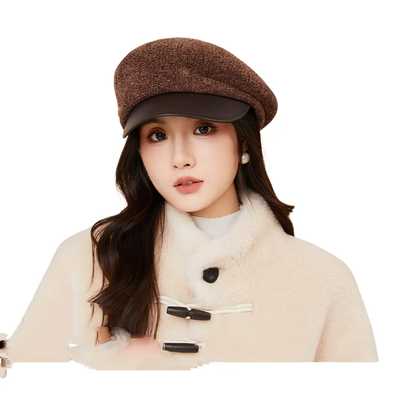 Retro Elegant Painter Hat for Women Autumn Winter Fashionable Princess Style Visor Cap Warm Hat Headwear Ladies Daily Outdoor
